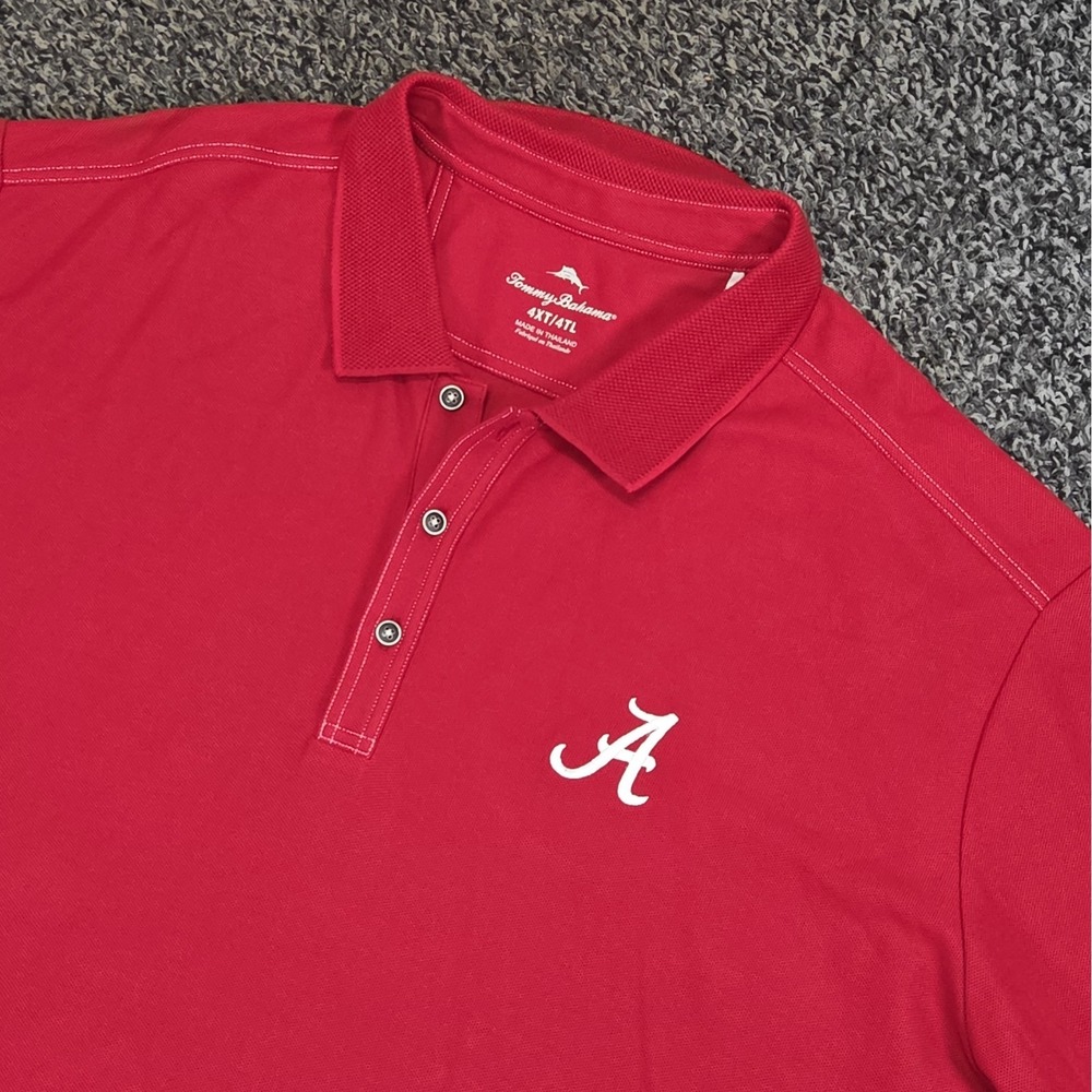 Tommy Bahama Alabama Crimson Tide Mens 4XT Polo Shirt Red Supima Pima Cotton SS
